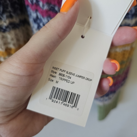 NEW Mother The Inset Puff Sleeve Jumper In Tripped Up - Picture 5 of 8